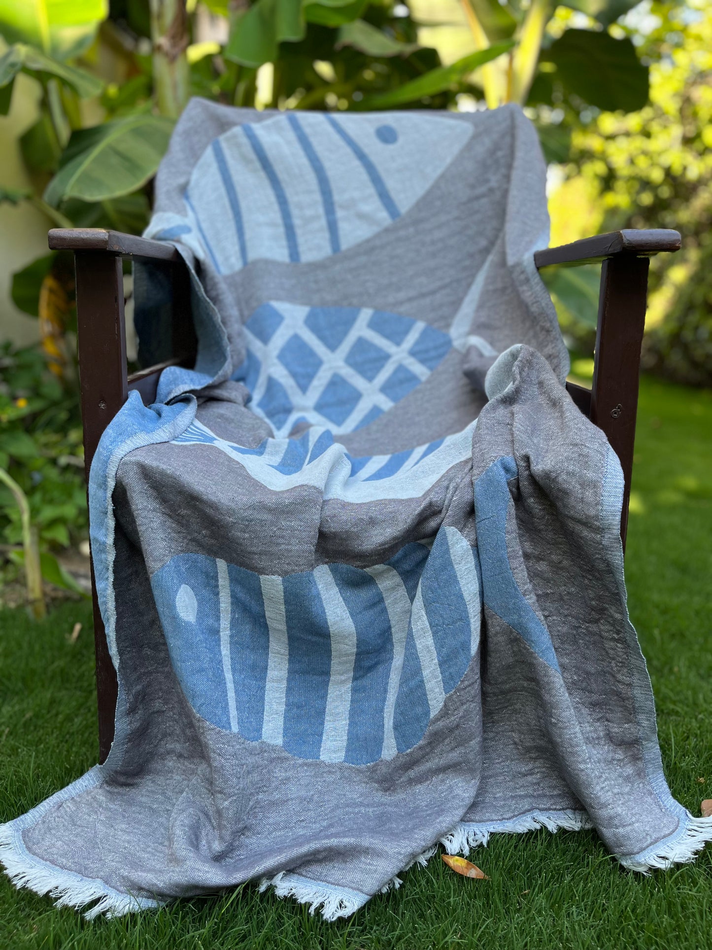 Poseidon 100% cotton gauze handwoven beach and bath towel.