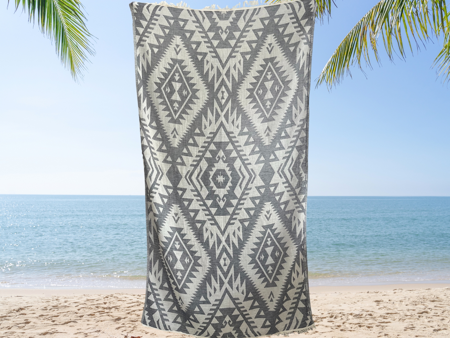 Troy Ethnic Design 100% Cotton Gauze Beach and Bath Towel