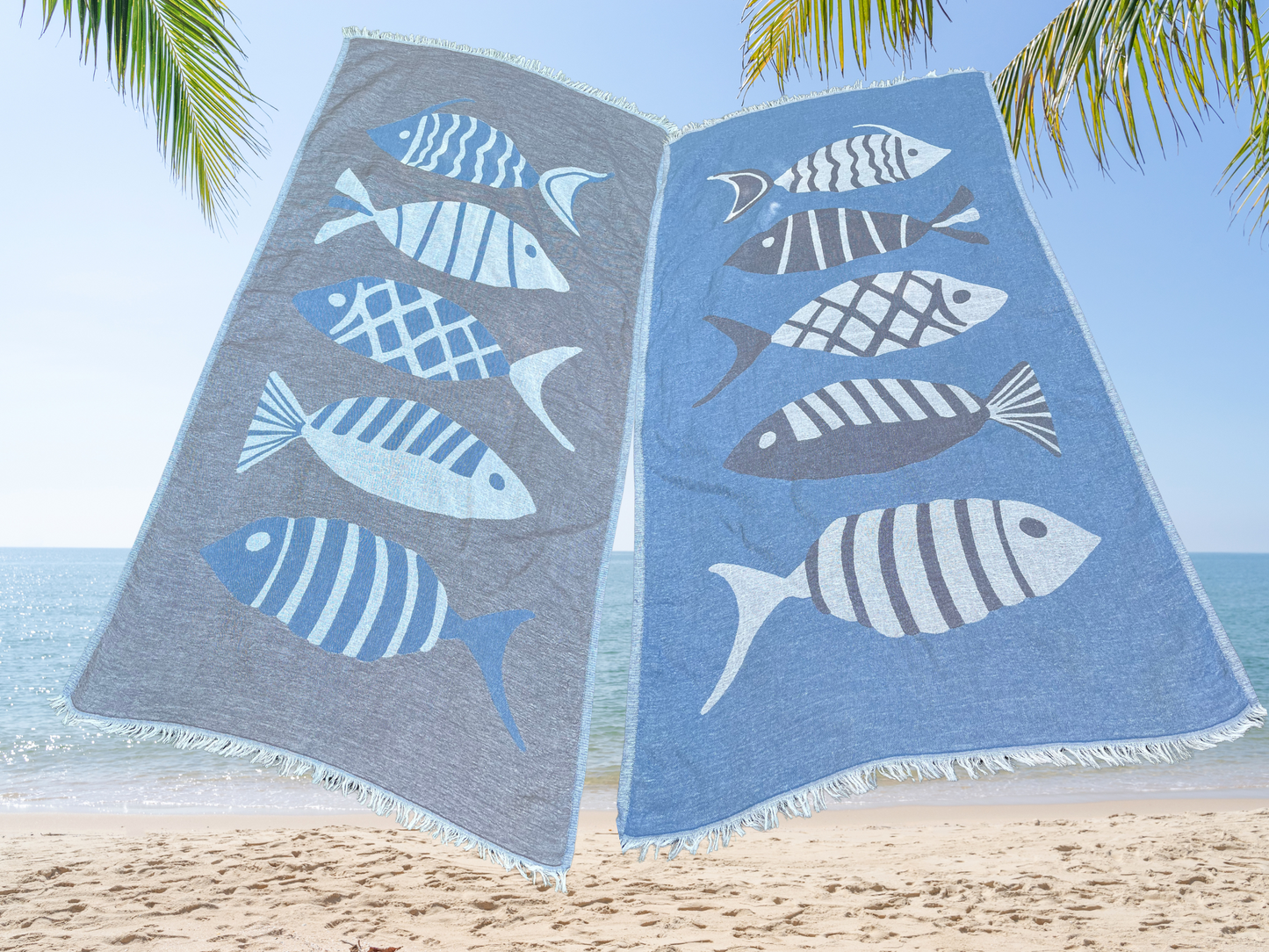 Poseidon 100% cotton gauze handwoven beach and bath towel.