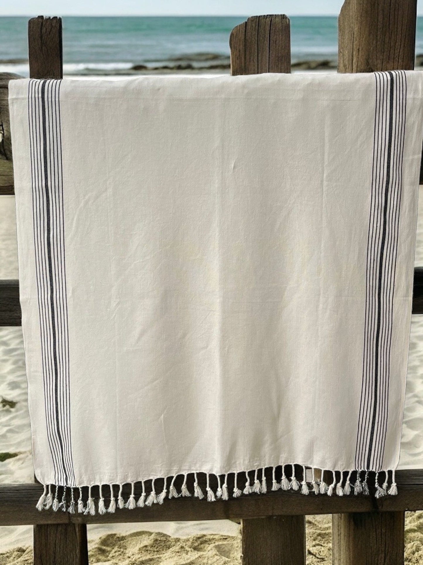 Tarsus Stripe 100% Cotton Handwoven Beach and Bath Towel.