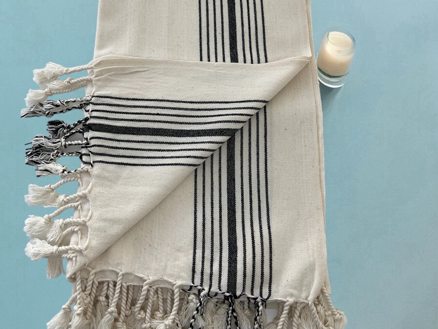 Tarsus Stripe 100% Cotton Handwoven Beach and Bath Towel.