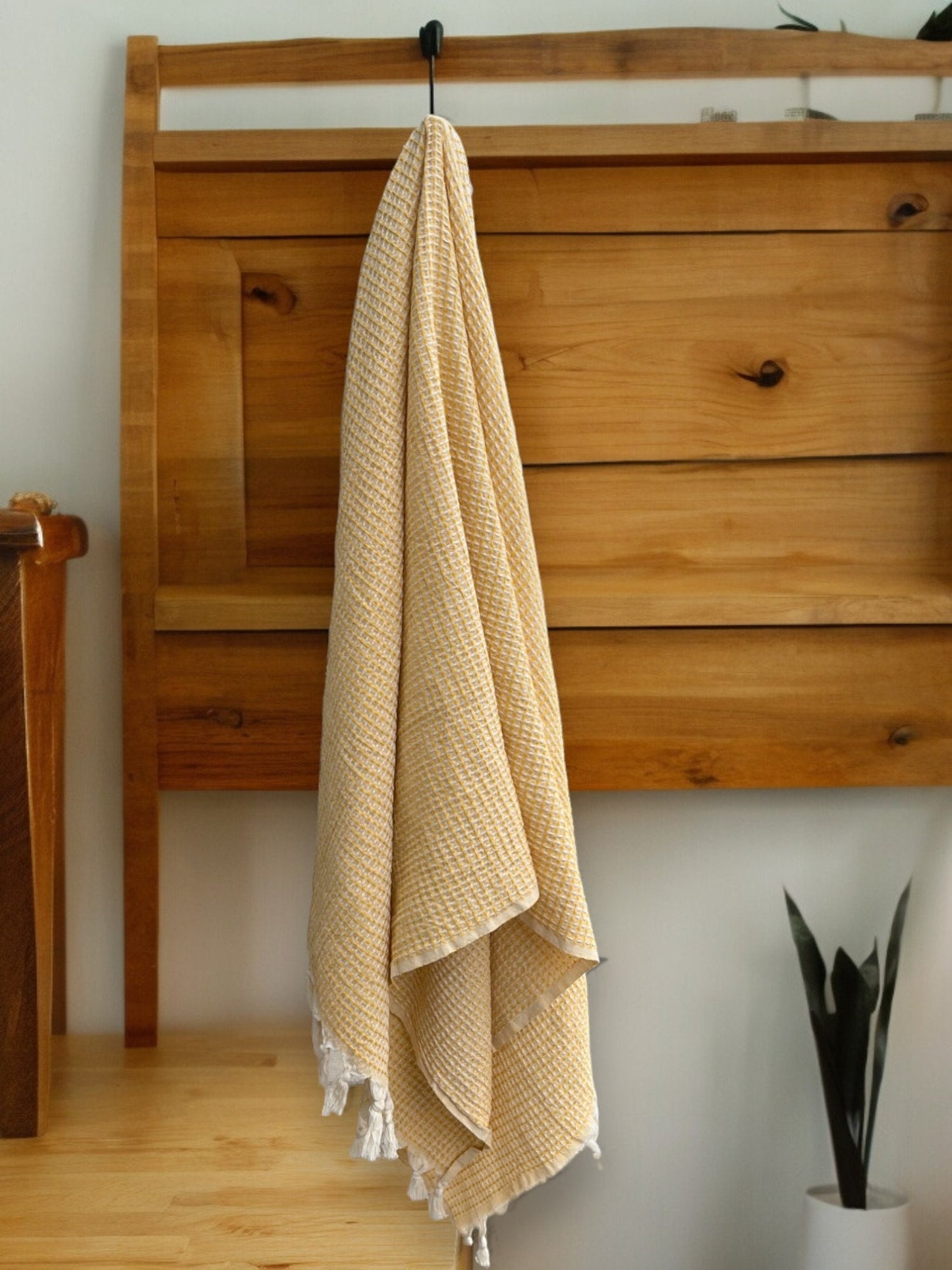 Lidya 100% cotton handwoven waffle beach and bath towel set