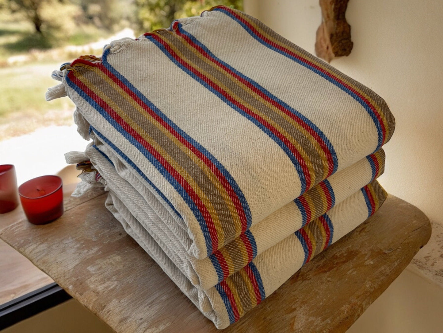 Knidos 100% Cotton Hand Woven Beach and Bath Towel.