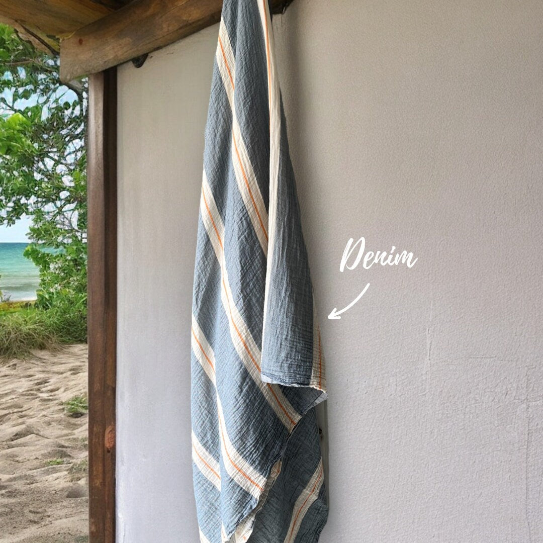 Ephesus Gauze Stripe XL Beach and Bath Towel