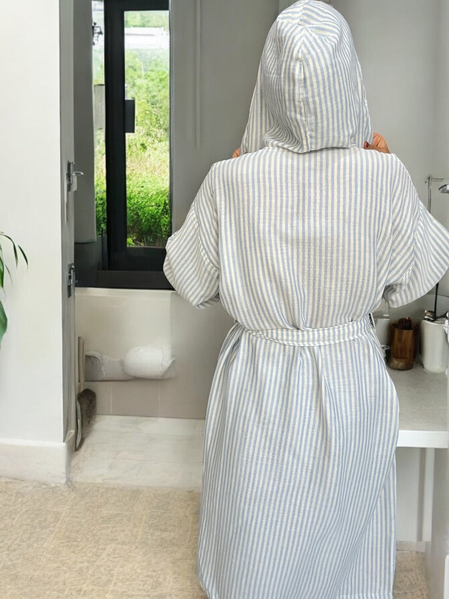 Pamukkale Gauze Unisex 100% Cotton Hooded Robe