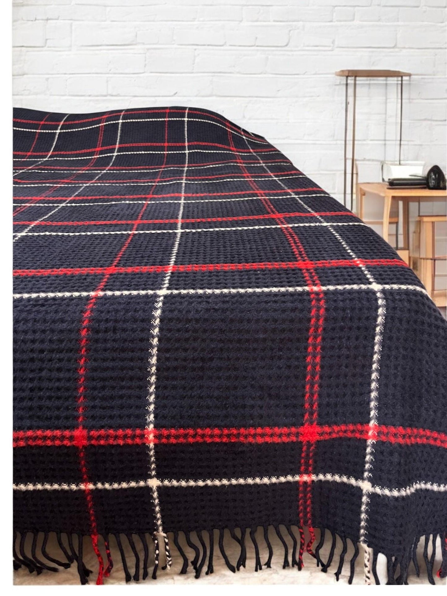 Cotton Scotch Plaid Blanket - Queen and Twin Size  with color options. Super soft and perfect gift for winter season!